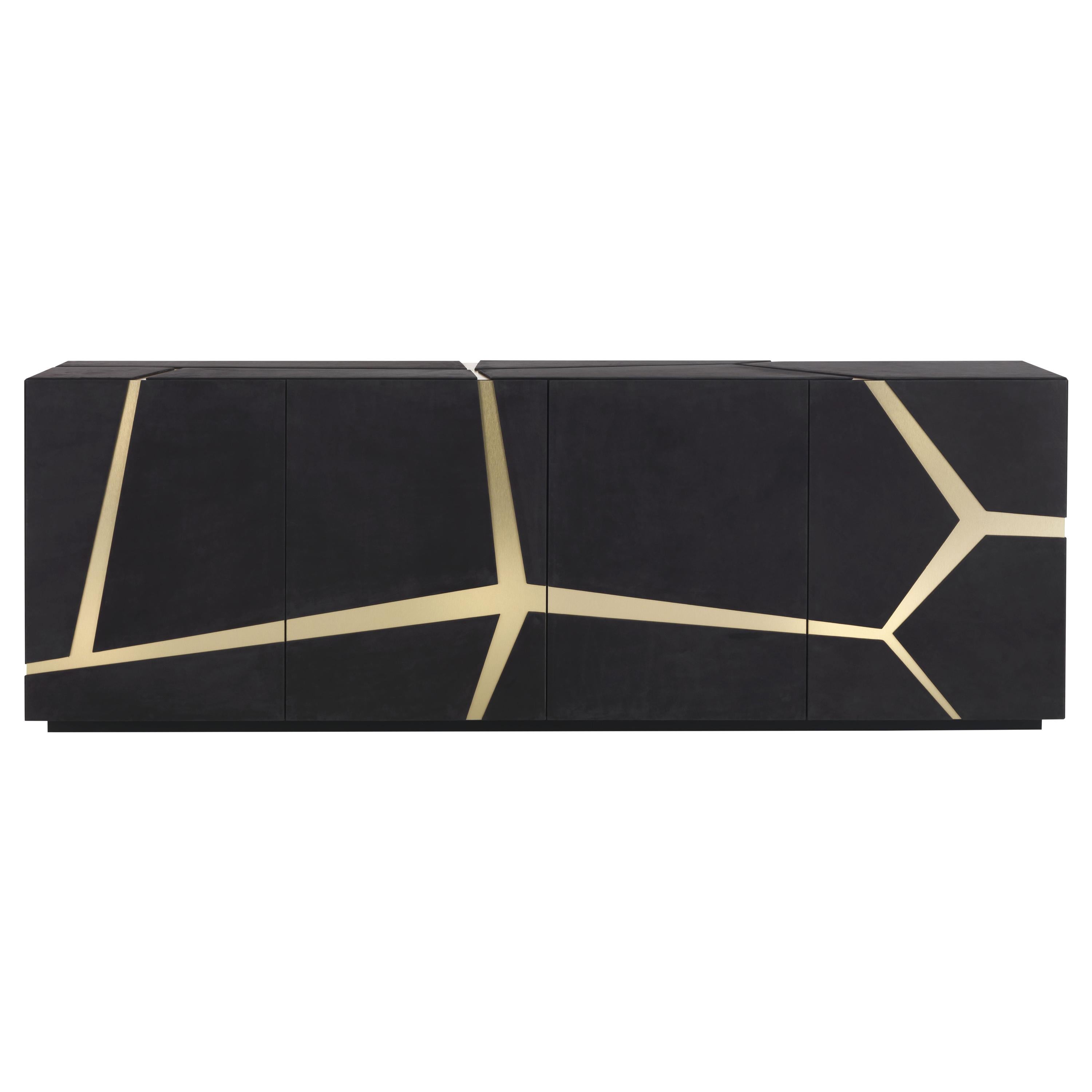 21st Century Tonga Sideboard in Leather by Roberto Cavalli Home Interiors