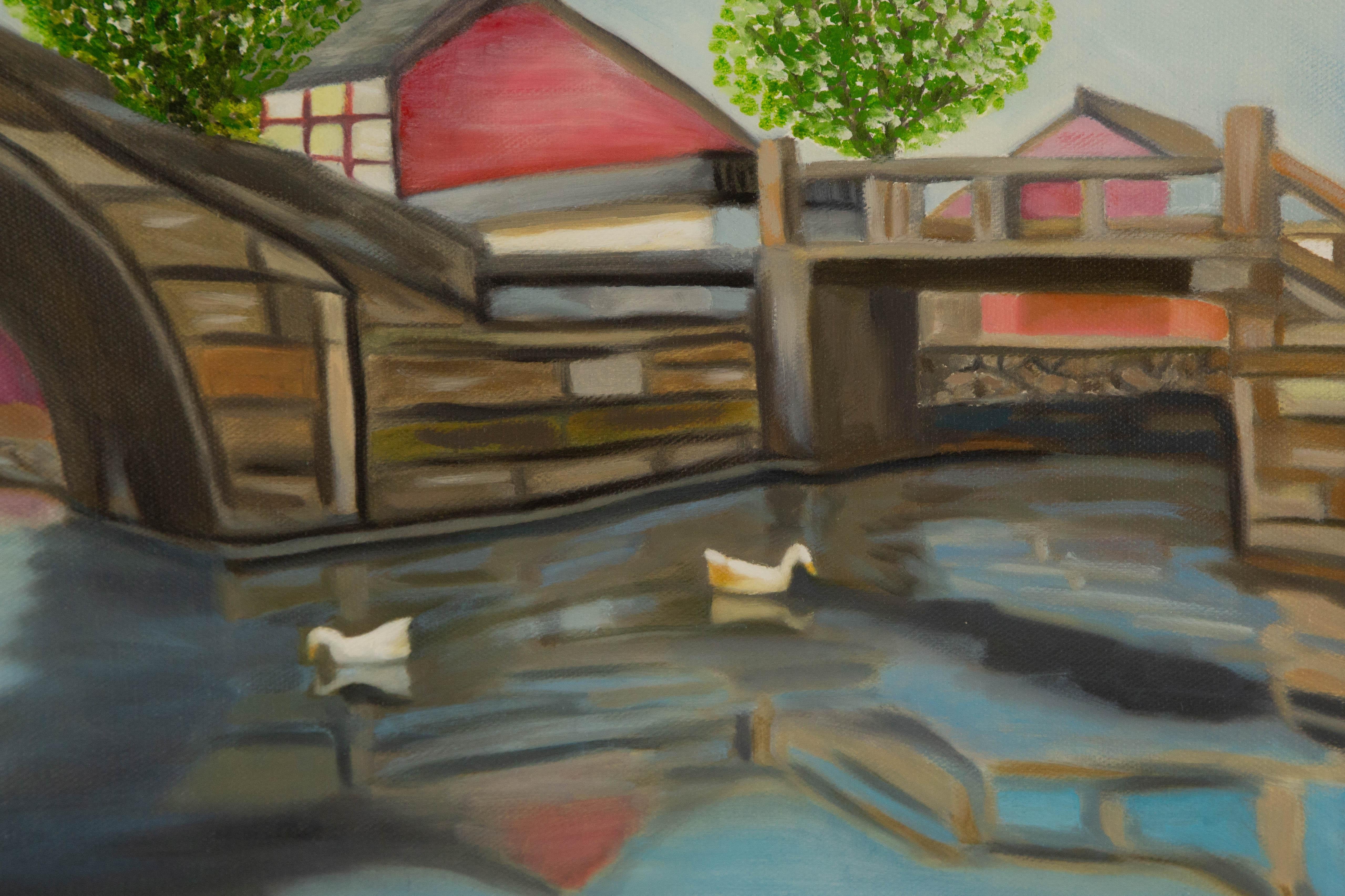 Tongshan Xue Landscape Original Acrylic On Canvas 