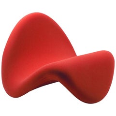 Vintage Tongue Chair by Pierre Paulin for Artifort, Fabric Brique Red, 1970s