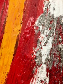 Antoni Amat Red Vertical original abstract mixed media acrylic painting
