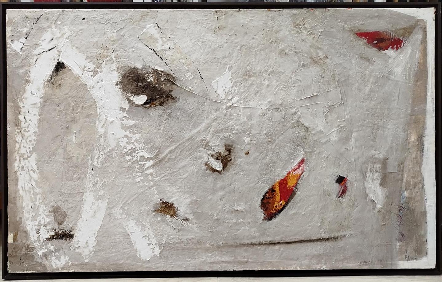 Toni AMAT Abstract Painting - Antoni Amat 8 Abstract Mixed Media Acrylic Painting, Framed, 21st C.
