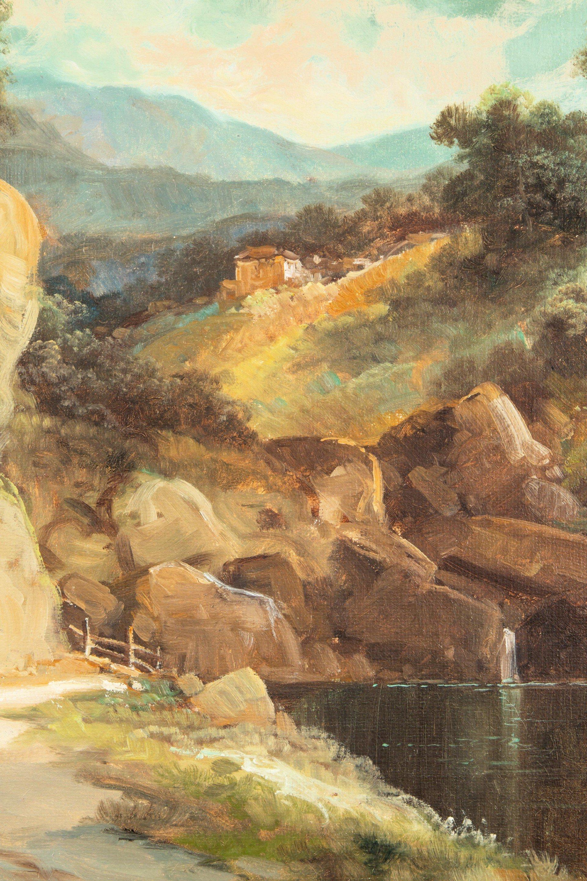 Capriccio landscape painting by TONI BORDIGNON (1921-), in the Old Master style For Sale 10
