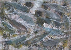 " En el fons es un peix. original neo-expressionist mixed media painting