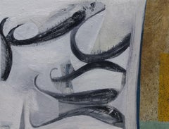 Caldentey 6.3.2 Black and White original neo-expressionist acrylic painting