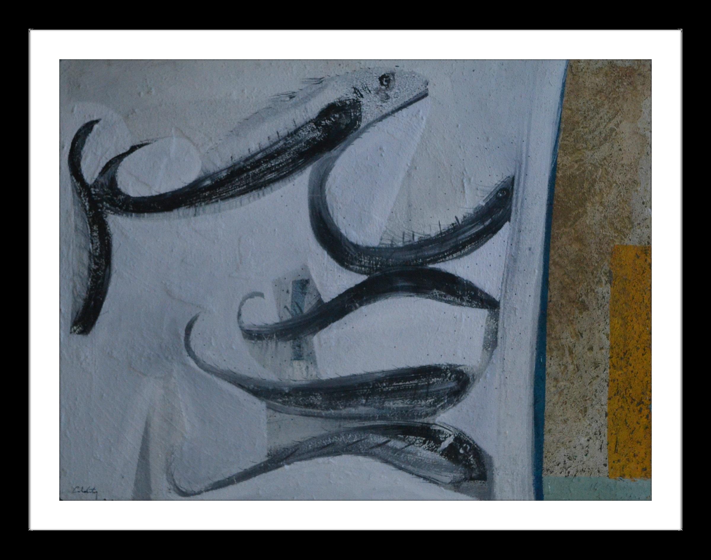 Caldentey   Black and White original neo-expressionist acrylic painting - Painting by Toni CALDENTEY