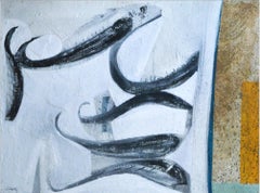 Caldentey Black and White original neo-expressionist acrylic painting