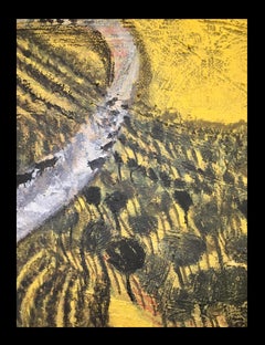" Sky, Black and Yellow " - Original neo-expressionist mixed media painting
