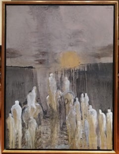 Caldentey 11 Gris Vertical  Personajes  Acrílico original neoexpresionista