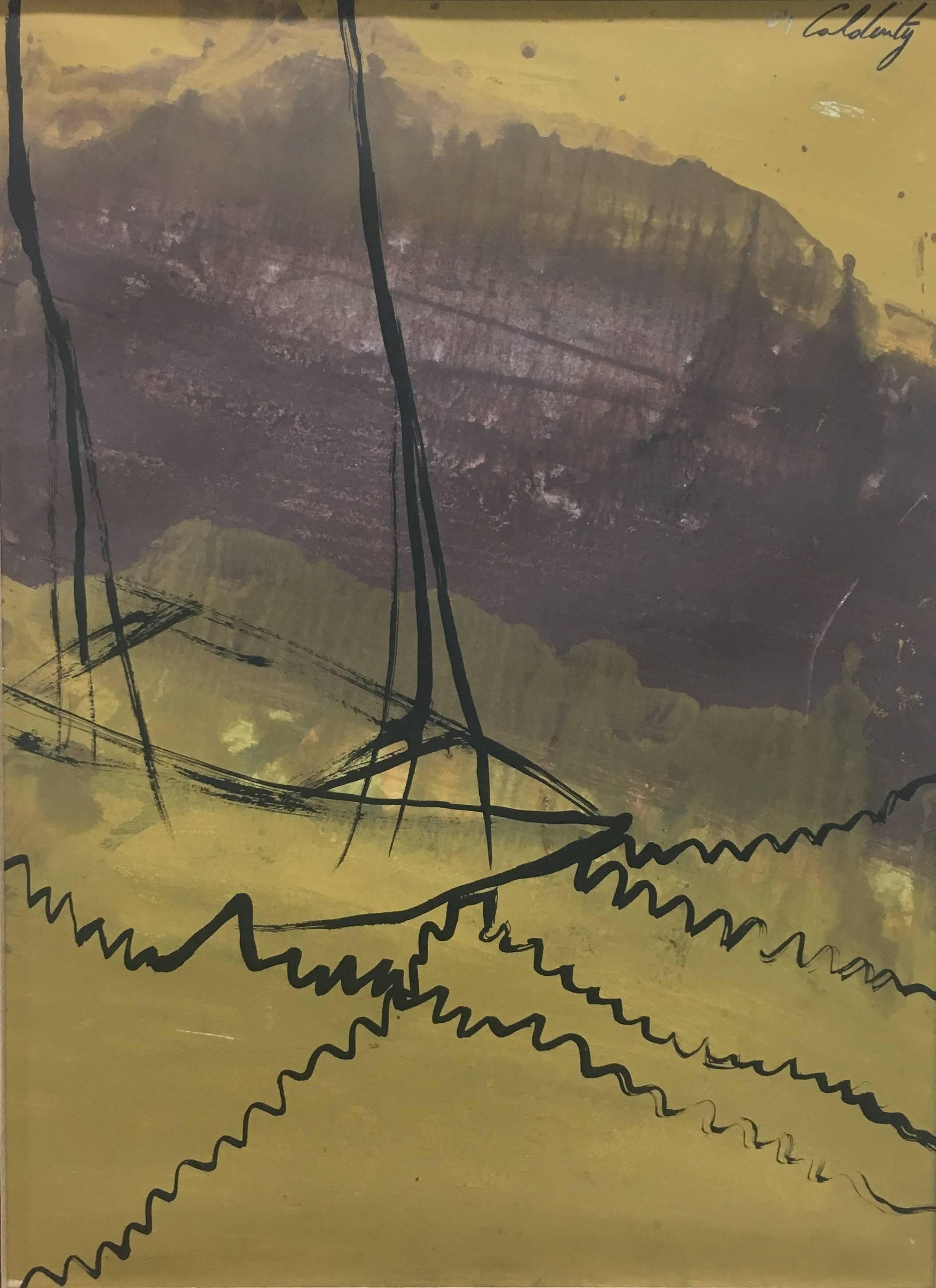 Caldentey  15 Kleines grünes und schwarzes original neo-expressionistisches Acryl (Neue Wilde), Painting, von Toni CALDENTEY