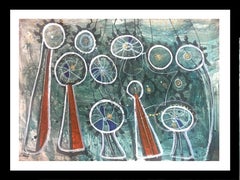 Caldentey 7 Green Windmills in Mallorca original neo-expressionist acrylic