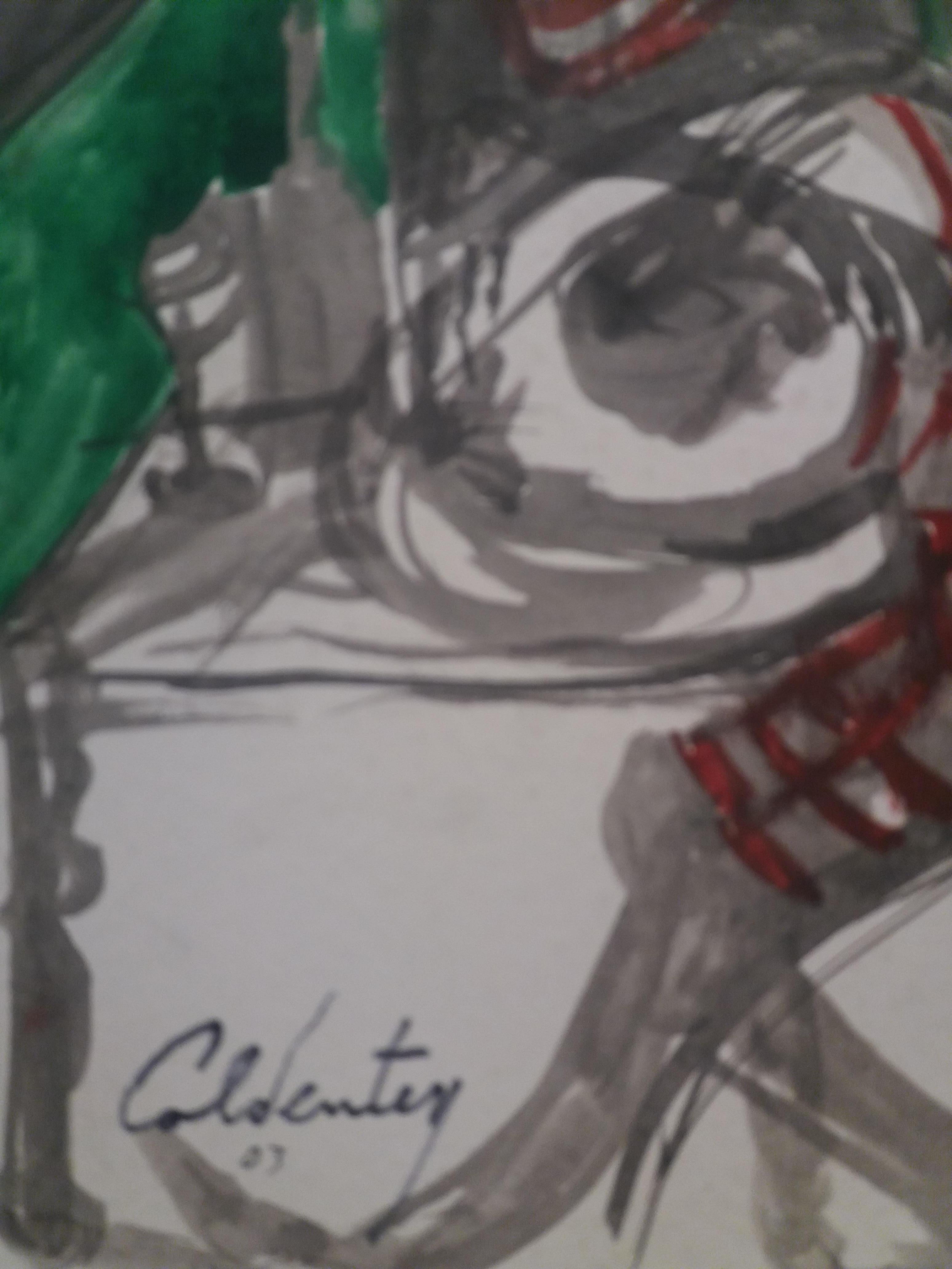 Tuta- pintura acrílica neoexpresionista original 
obra contemporánea del artista mallorquín Toni CALDENTEY

Estado perfecto
CALDENTEY, Toni - (Portocolom, Mallorca - España)
La noción activa de ritmo y el concepto de inserción del movimiento en