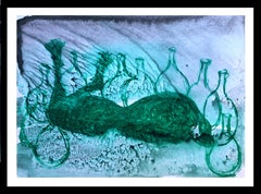 Bottiglie di Caldentey  pittura acrilica originale neo-espressionista