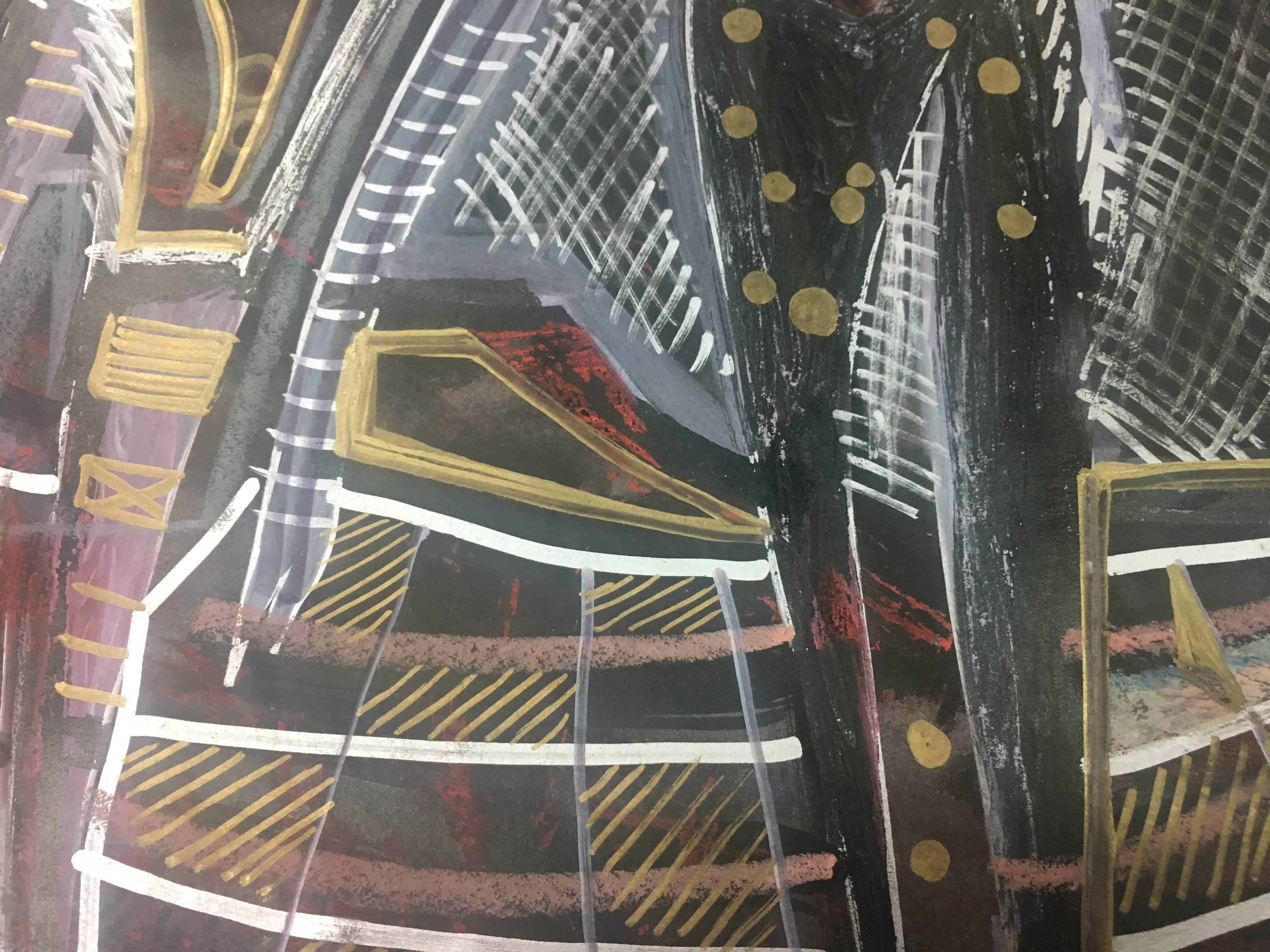 Caldentey.  Zeichen  Originales neoexpressionistisches Acrylgemälde (Schwarz), Abstract Painting, von Toni CALDENTEY