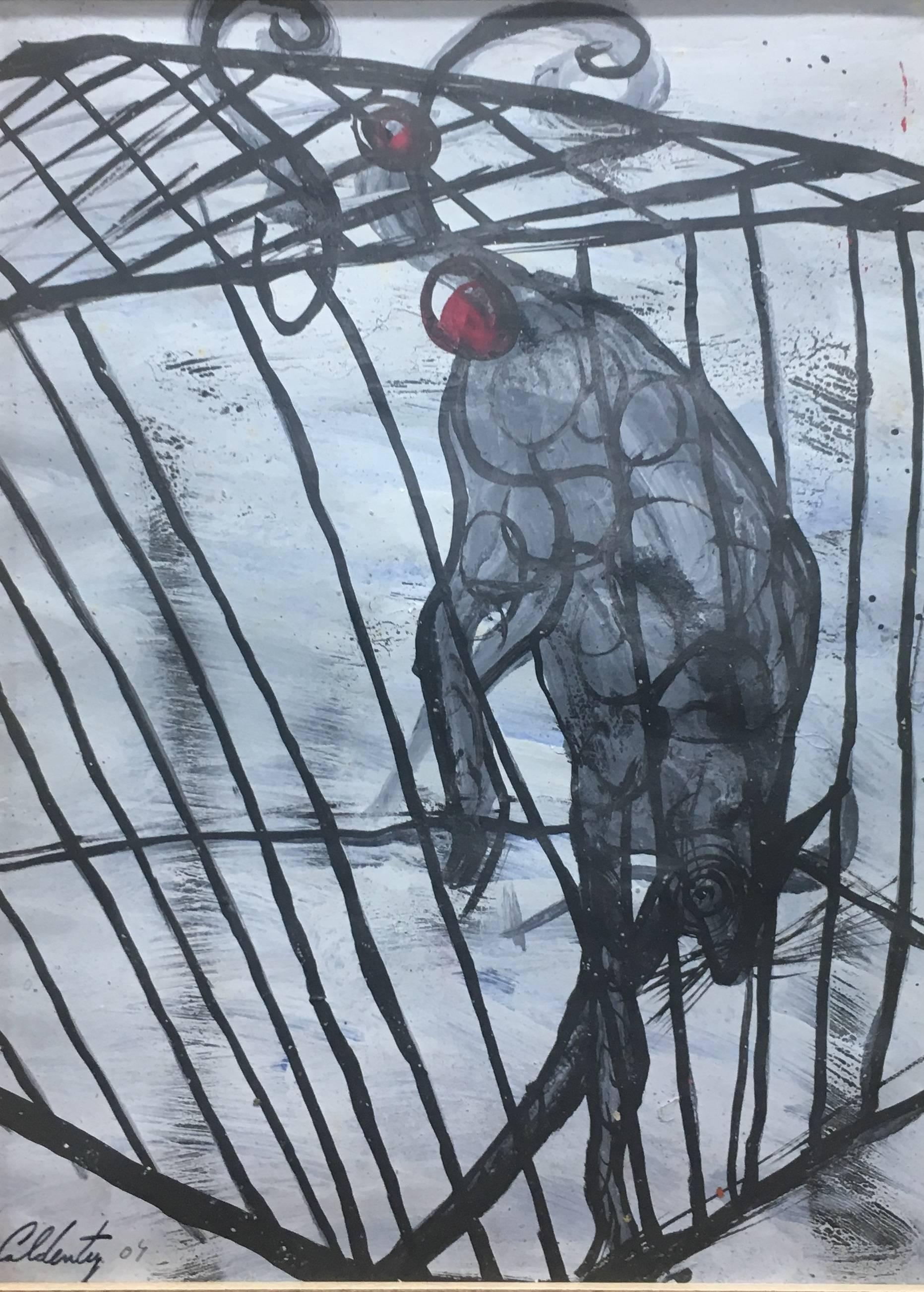 Caldentey  Zirkus  Originales neoexpressionistisches Acrylgemälde – Painting von Toni CALDENTEY