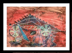 Circo Caldentey  pintura acrílica neoexpresionista original