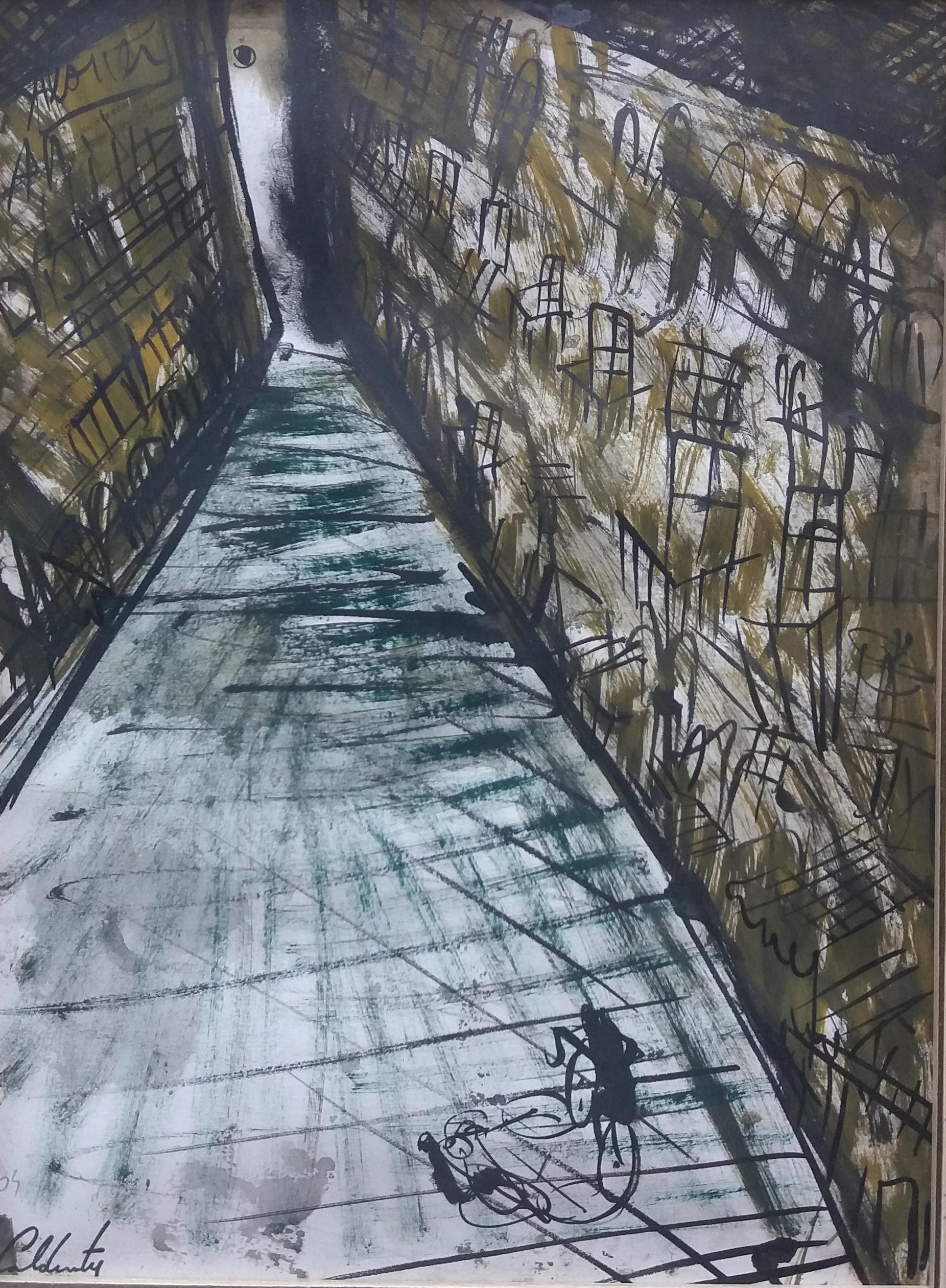 Caldentey  CITY original neo figurative acrylic paintng - Painting by Toni CALDENTEY