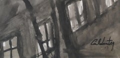 Bosque de Caldentey Mallorca pintura original neofigurativa en papel acuarela