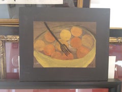 Caldentey Fruits original neo figurative acrylic paper painting