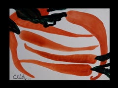 Pintura original en acuarela sobre papel de estilo neofigurativo de Caldentey Mallorca