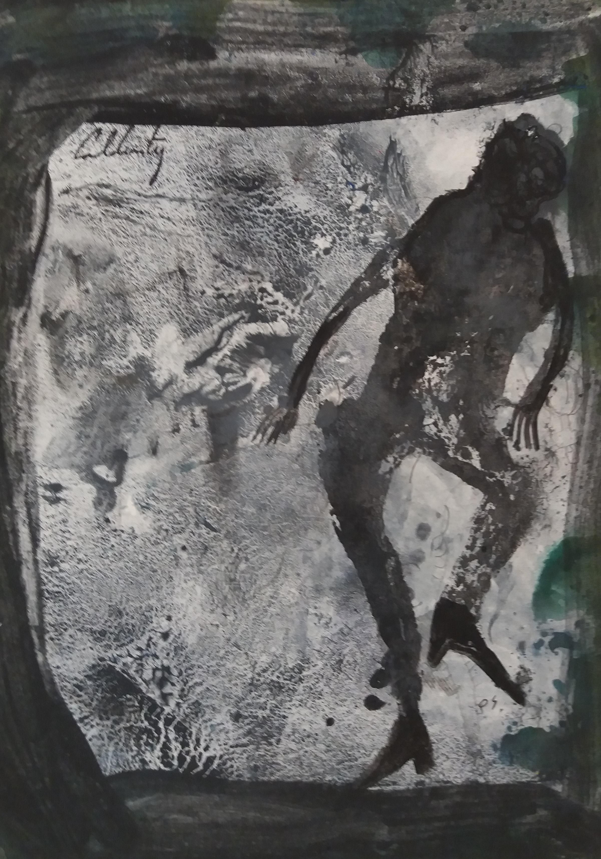 Caldentey 6  Mallorca pintura original neofigurativa en papel acuarela - Painting Neoexpresionista de Toni CALDENTEY
