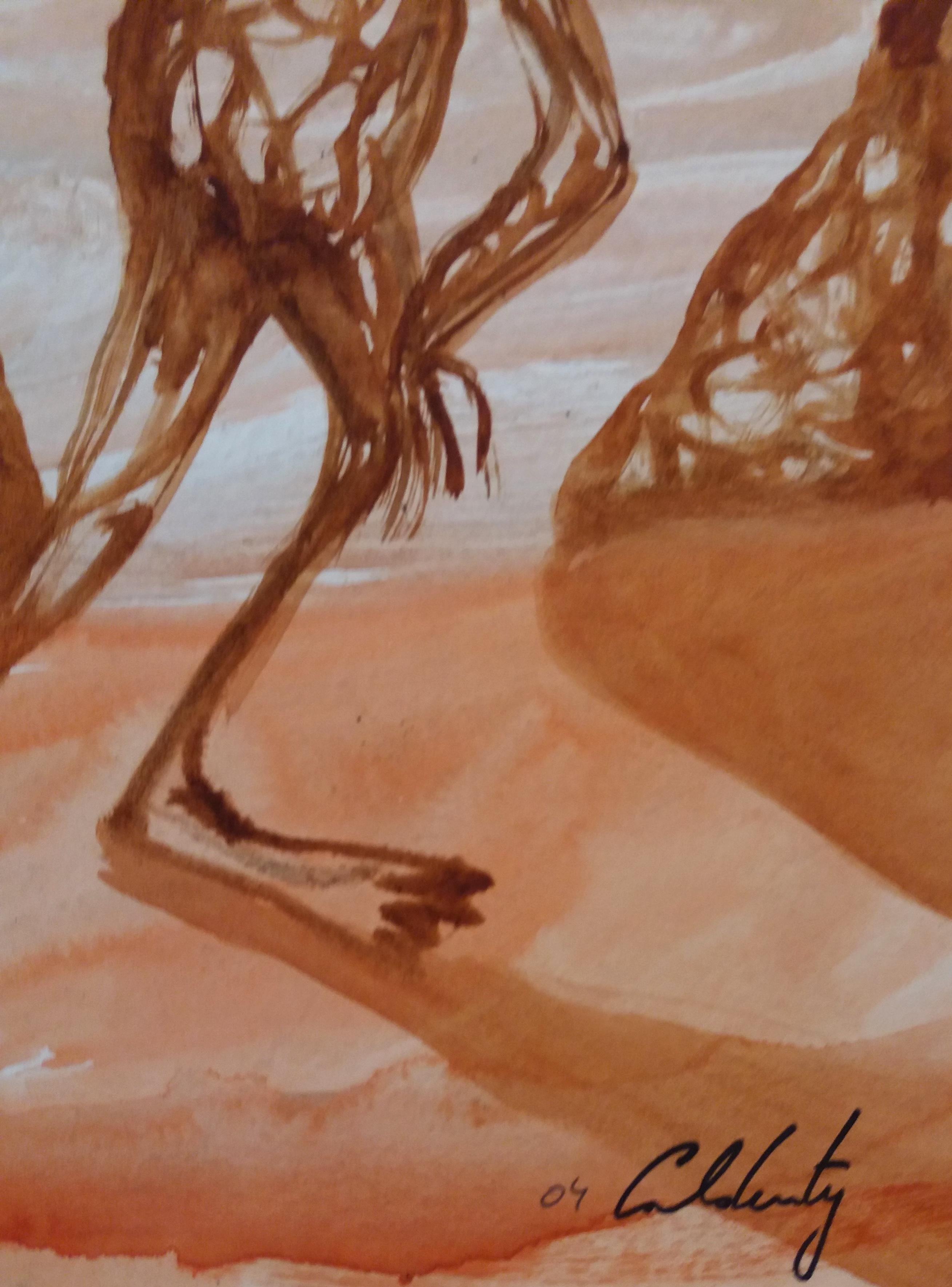 Caldentey   Mallorca pintura original neofigurativa en papel acuarela - Painting Neoexpresionista de Toni CALDENTEY