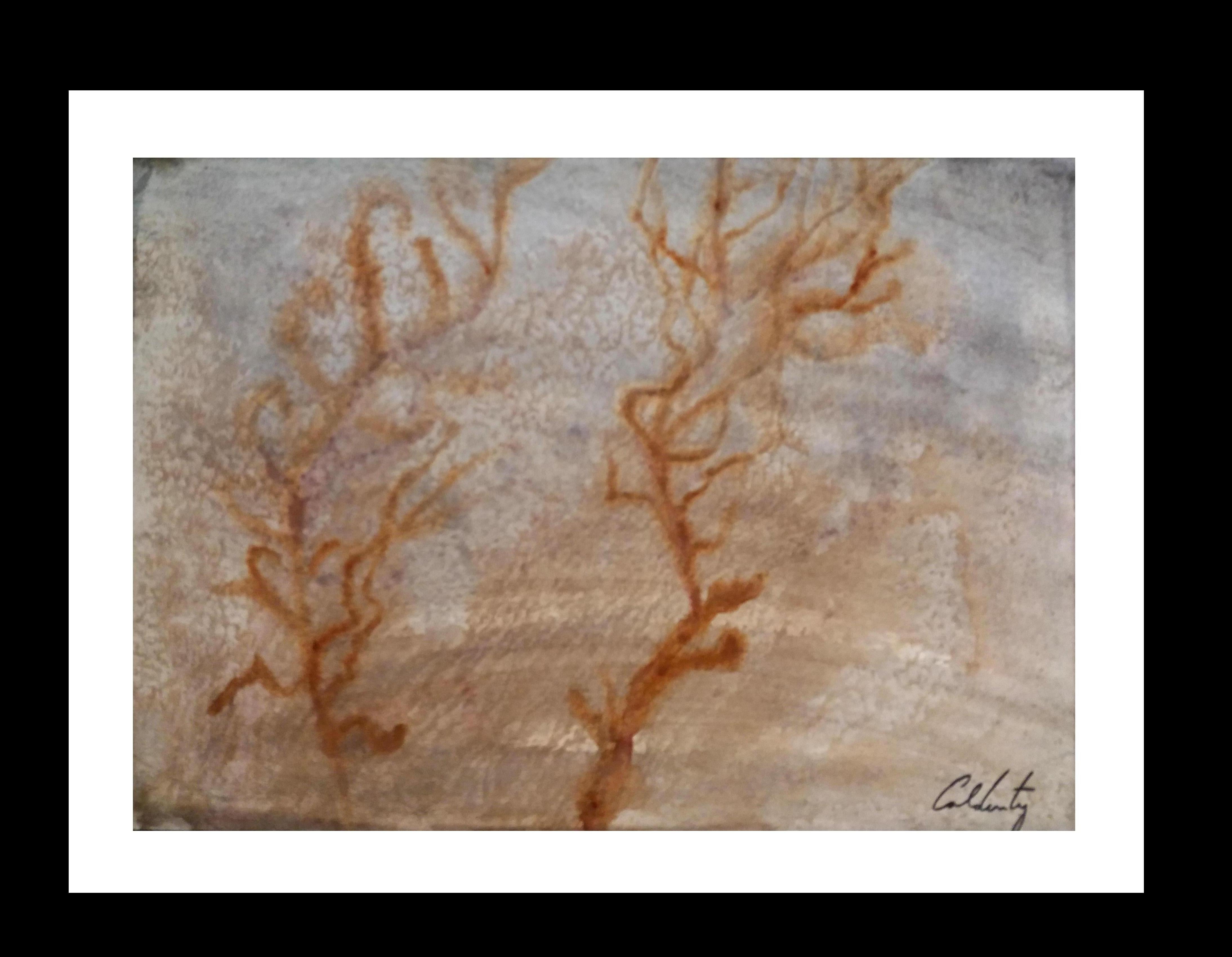 Caldentey    Mallorca pittura originale neo figurativa su carta acquerellata