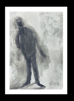 Caldentey  Hombre  Mallorca pintura original neofigurativa en papel acuarela