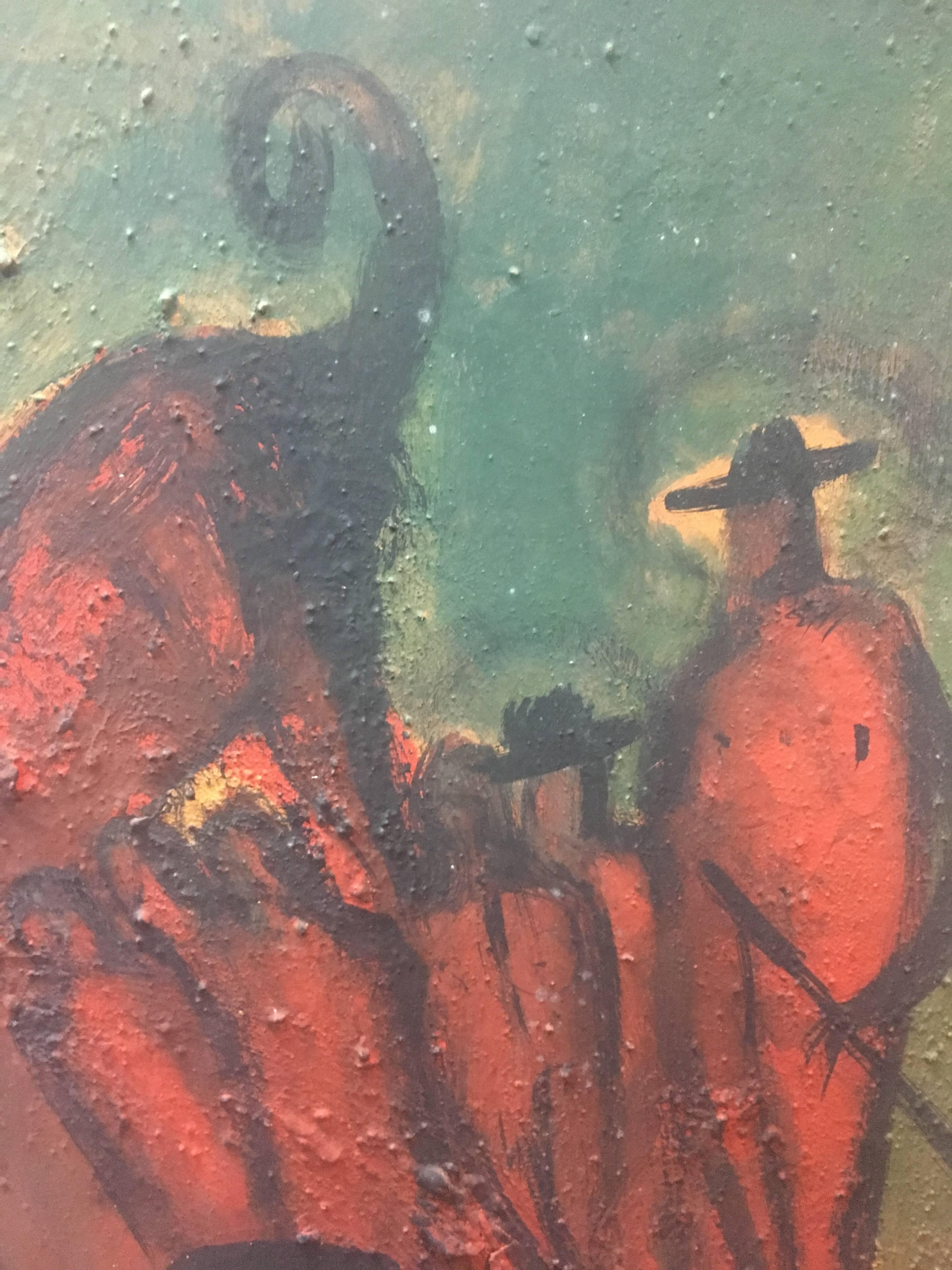 Mexico II grün- original neo-expressionistisches Acrylgemälde. gerahmt
 des Künstlers Toni CALDENTEY.
Gemischte Technik auf Leinwand.
Perfekter Zustand.
CALDENTEY, Toni - (Portocolom, Mallorca - Spanien)
Der aktive Begriff des Rhythmus und das