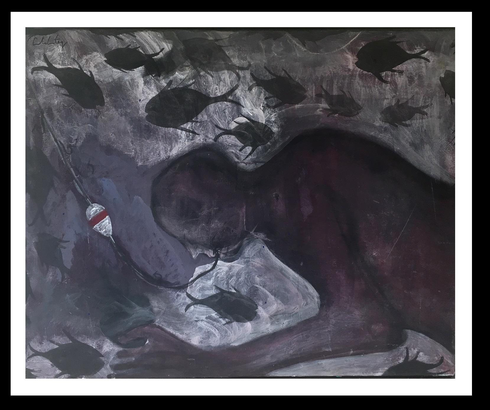 Caldentey   original Neo-figuratif acrylic canvas painting