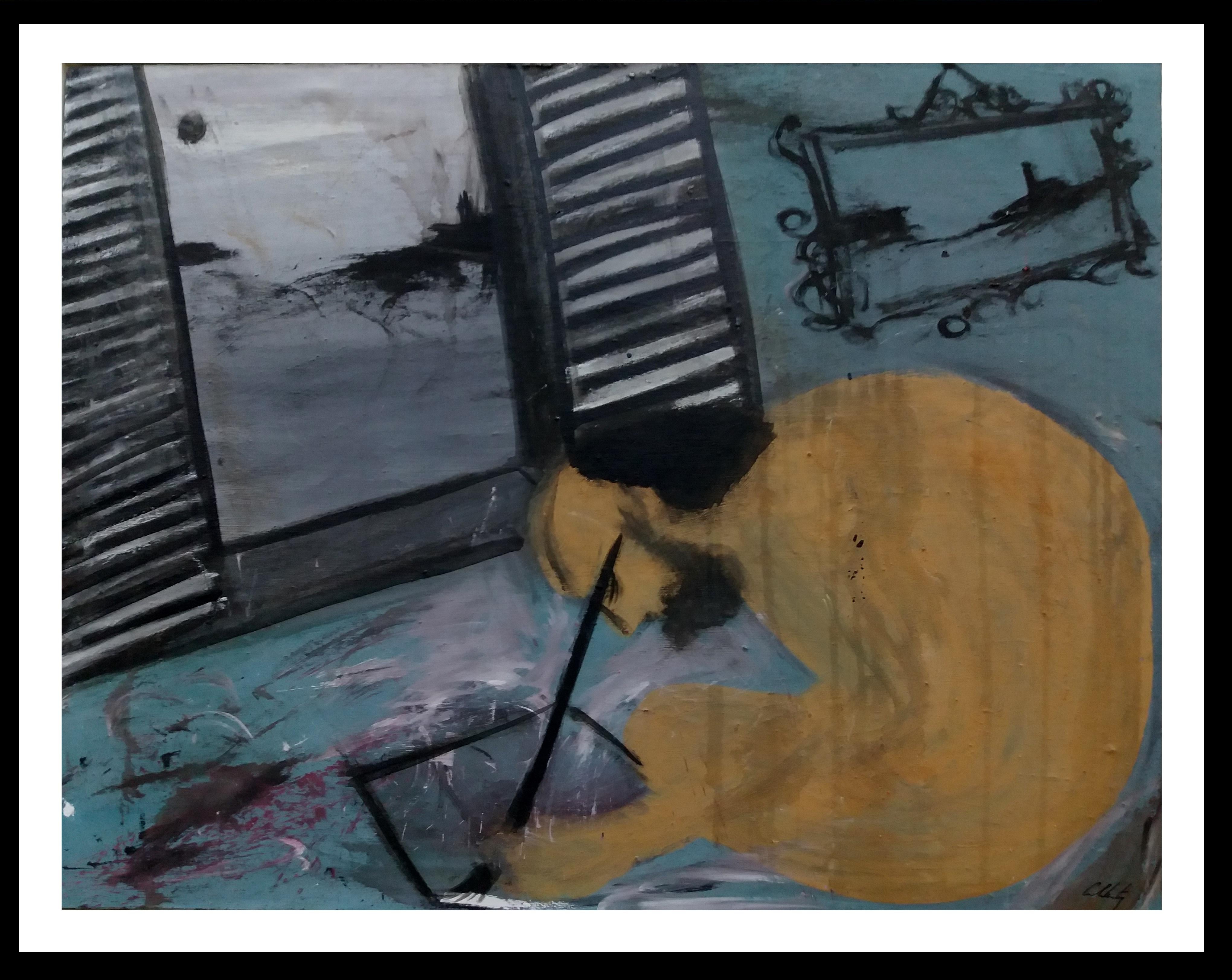 Caldentey  Paris Character original neo-expressionist  acrylic painting- 2014 - Painting by Toni CALDENTEY