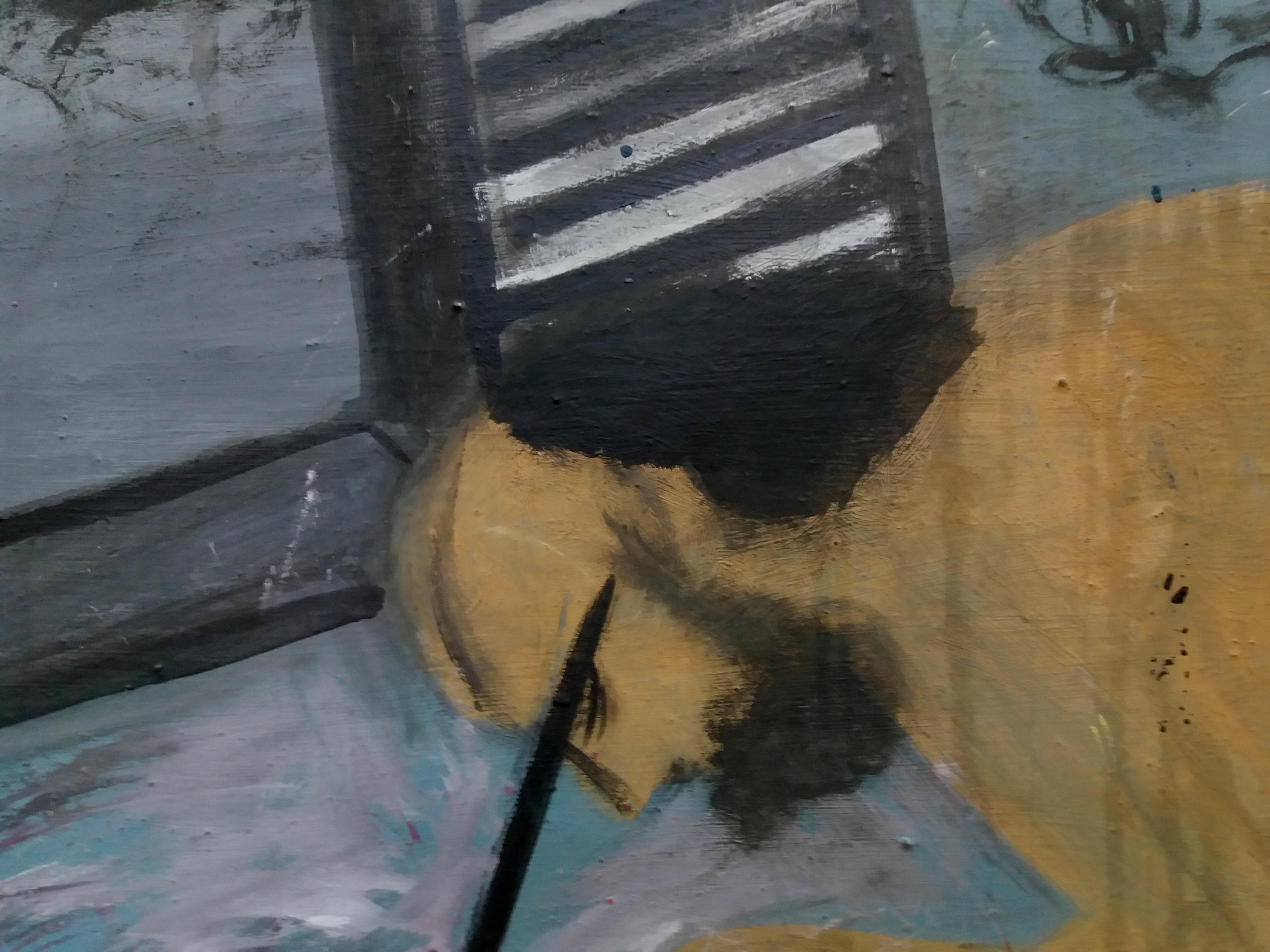 Caldentey  Paris Character original neo-expressionist  acrylic painting- 2014 For Sale 3