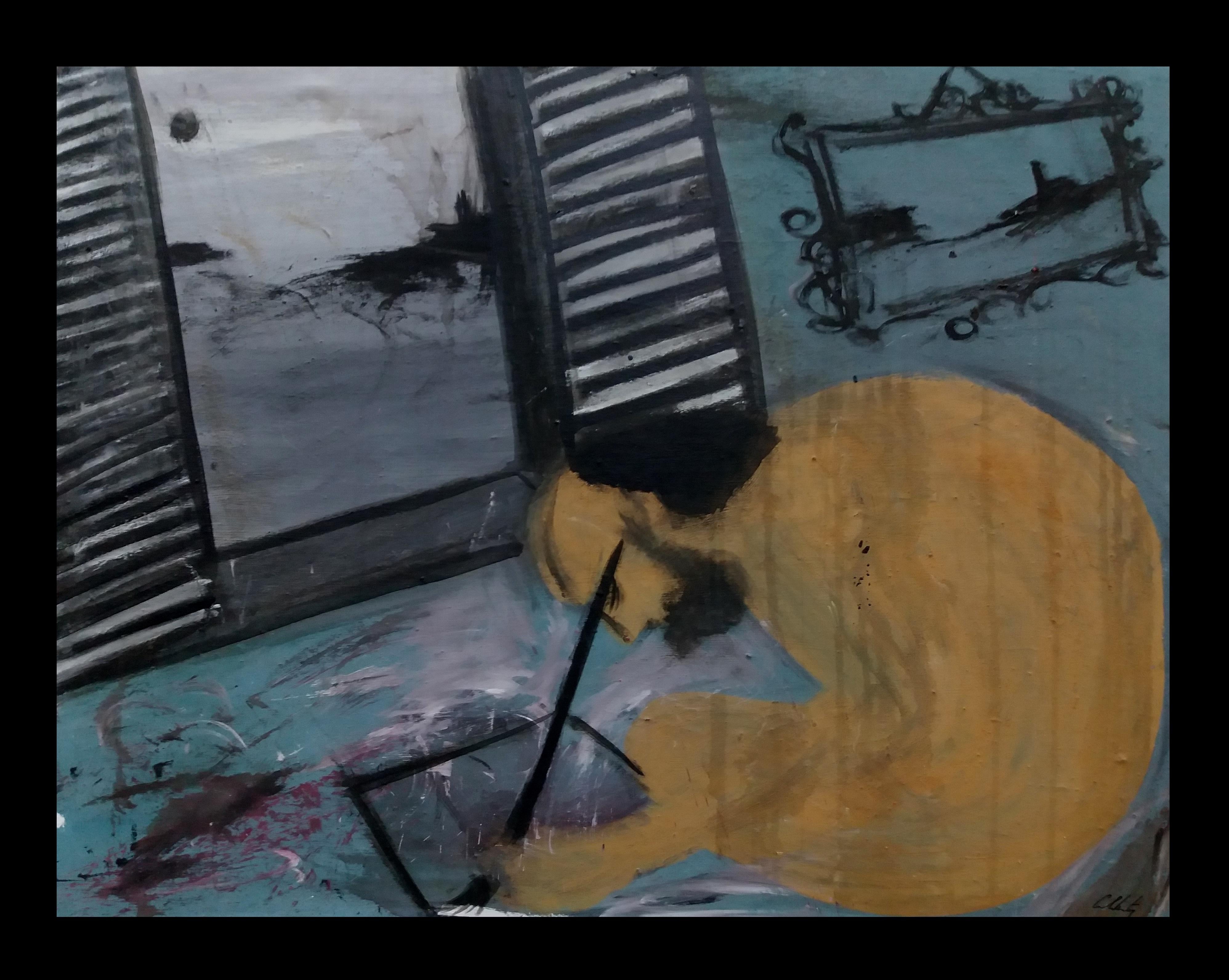 Caldentey Paris Character original neo-expressionist acrylic painting- 2014