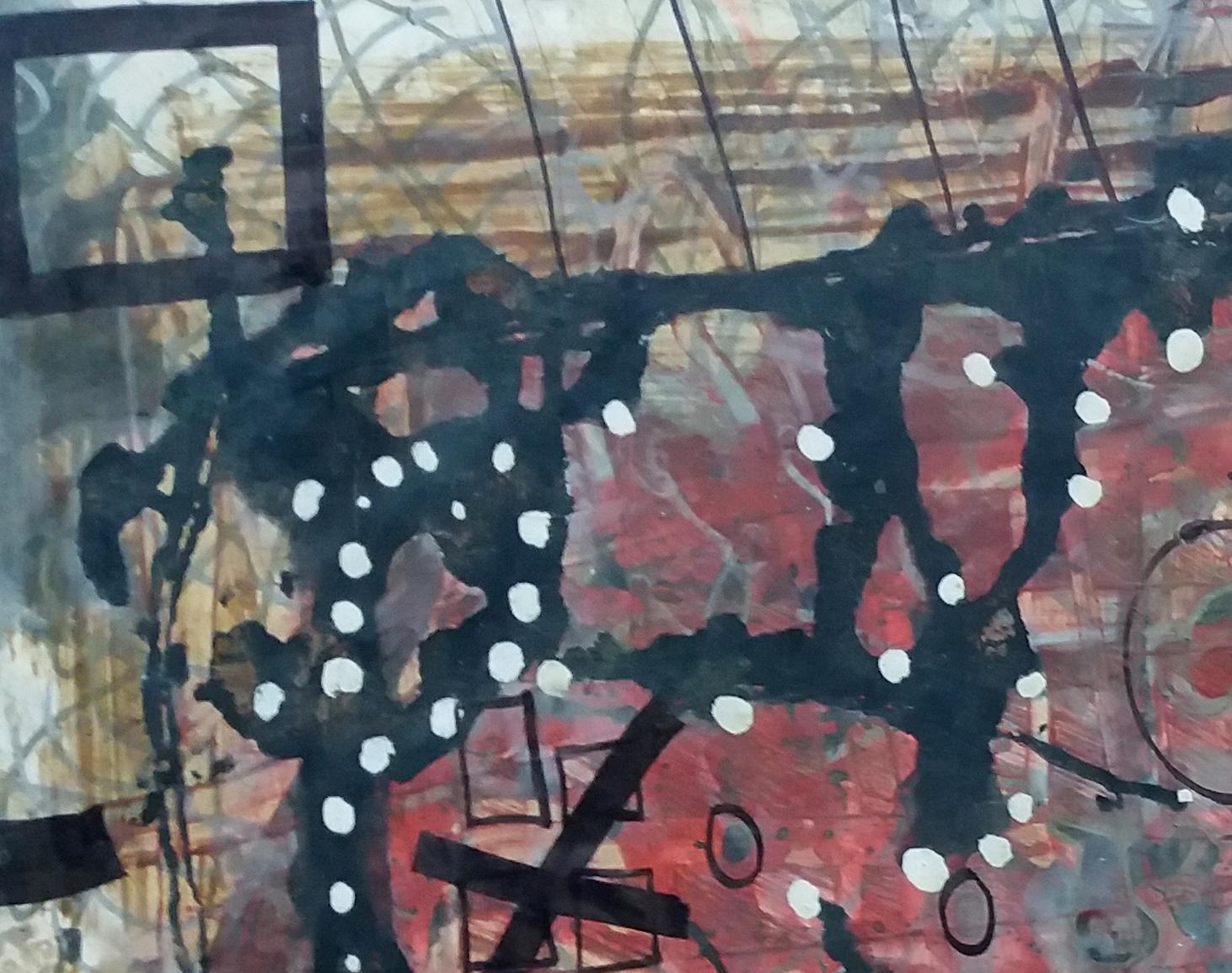 Caldentey  Rosso Nero pittura acrilica originale neo espressionista - Painting di Toni CALDENTEY