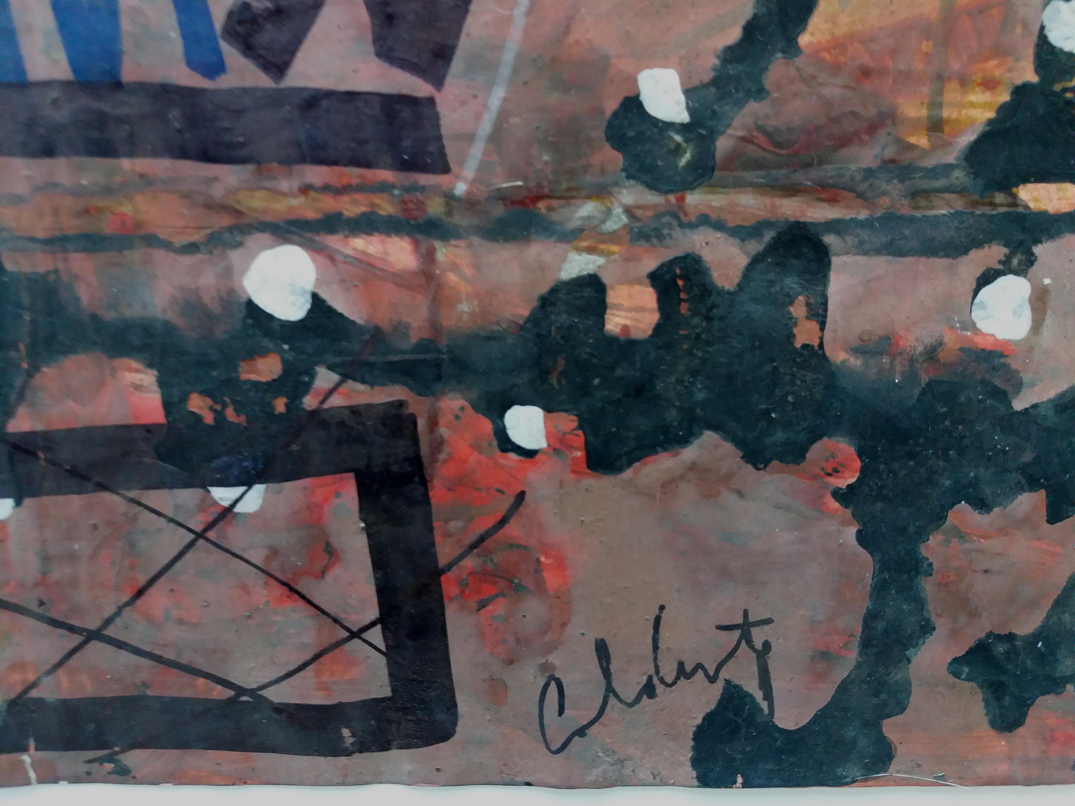 Caldentey  Rosso Nero pittura acrilica originale neo espressionista - Painting Neoespressionismo di Toni CALDENTEY