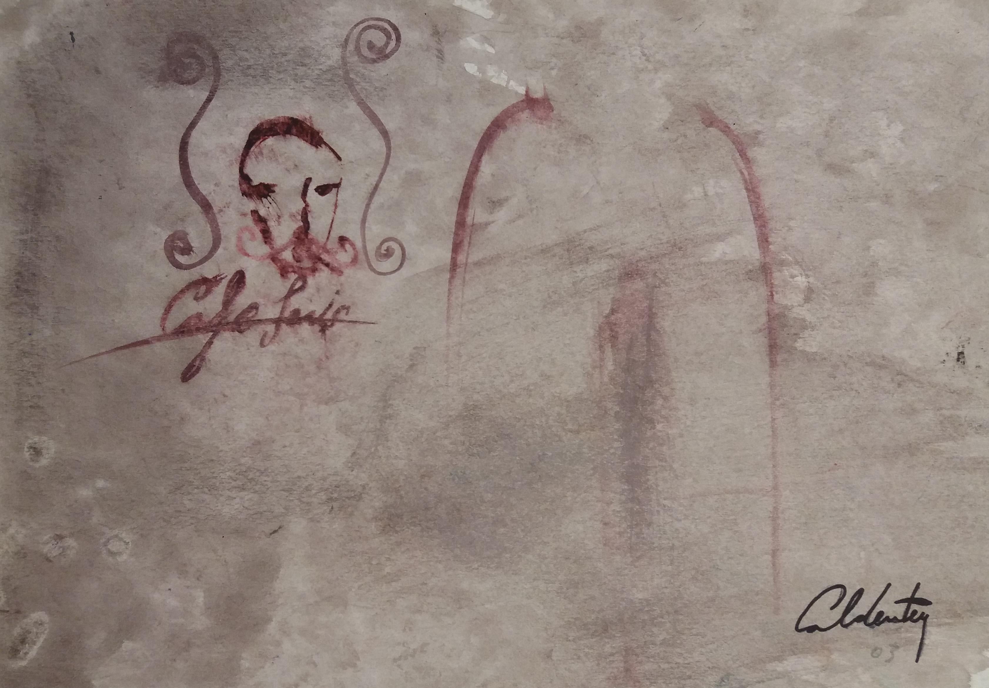 Caldentey  Originales figuratives Aquarell-Papiergemälde der Serie Mallorca (Neue Wilde), Painting, von Toni CALDENTEY