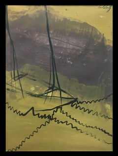 Caldentey Small Green and Black original neo-expressionist acrylic