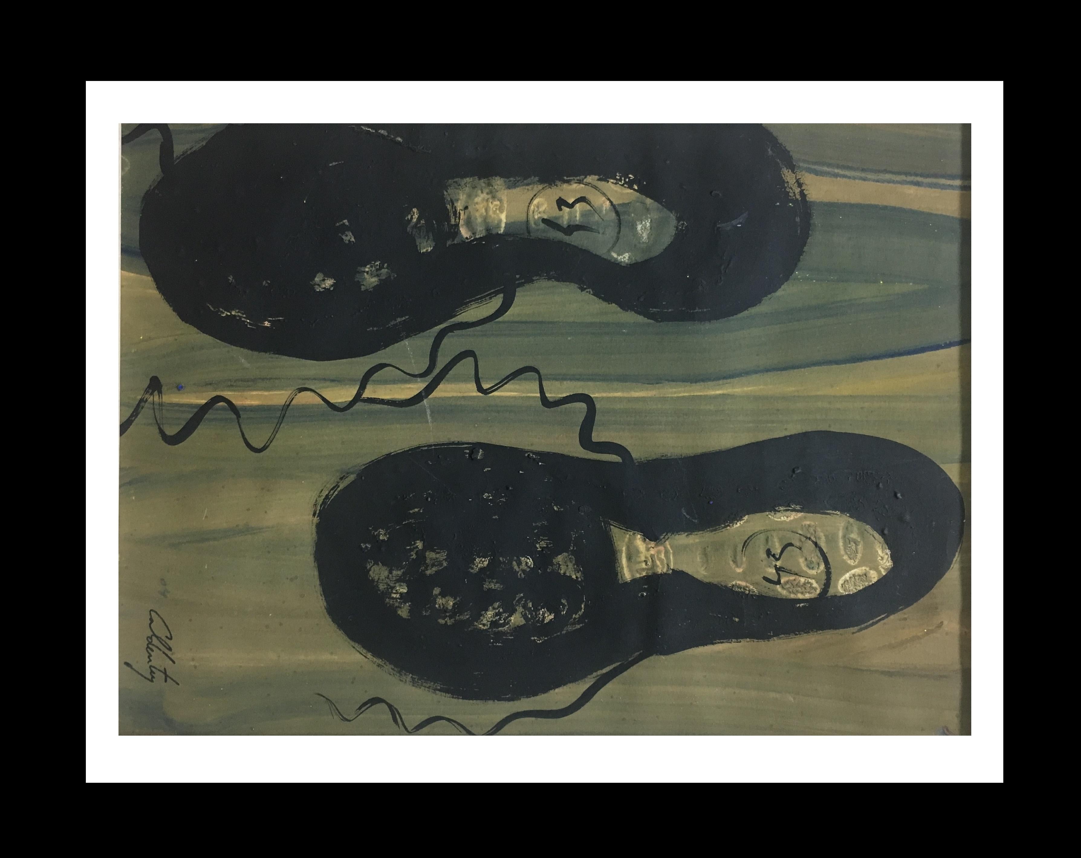 Caldentey  Sneakers Mallorca- dipinto acrilico originale neo-espressionista - Painting di Toni CALDENTEY