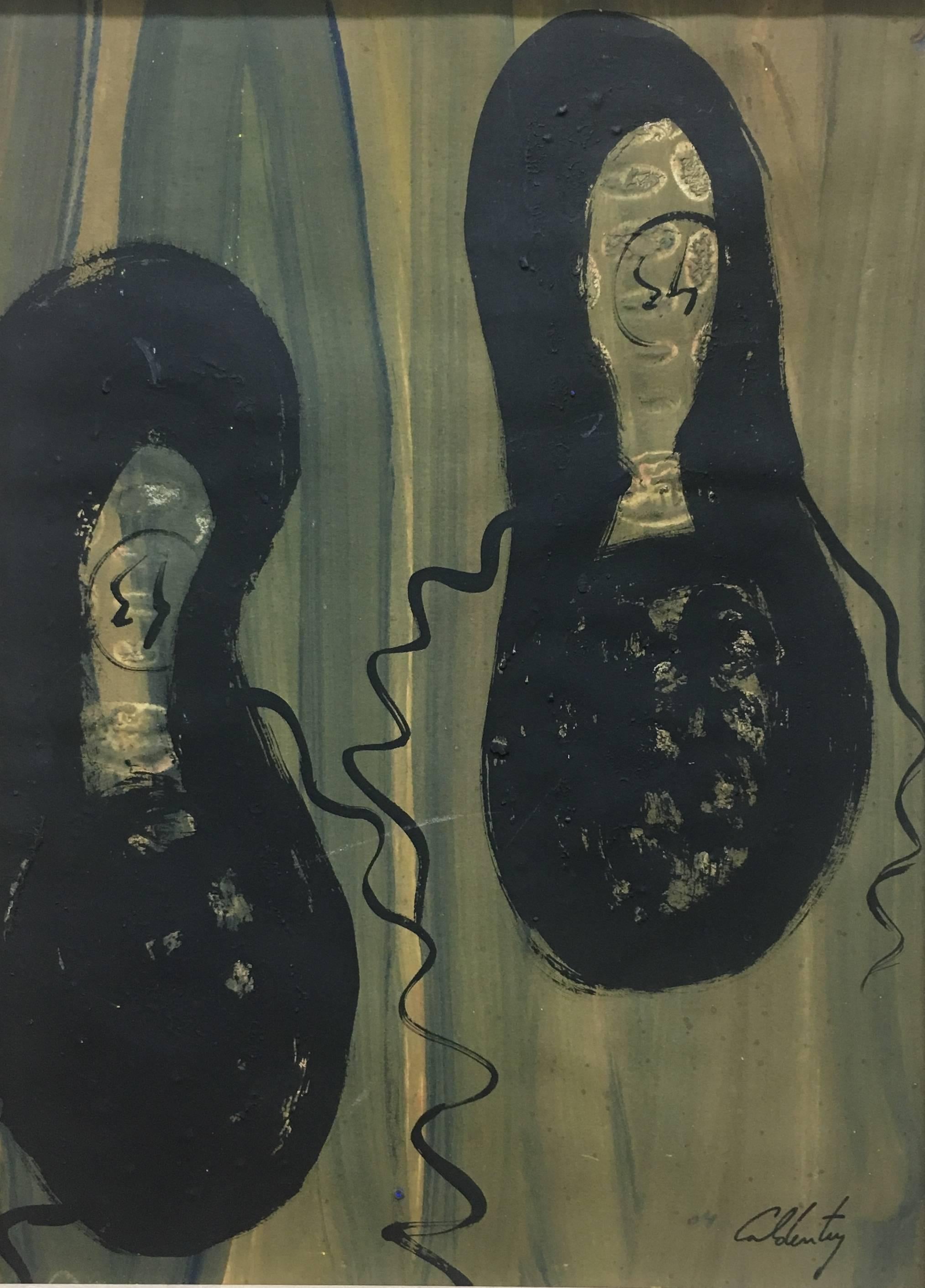 Caldentey  Sneakers Mallorca- original neo-expressionistisches Acrylgemälde (Abstrakt), Painting, von Toni CALDENTEY