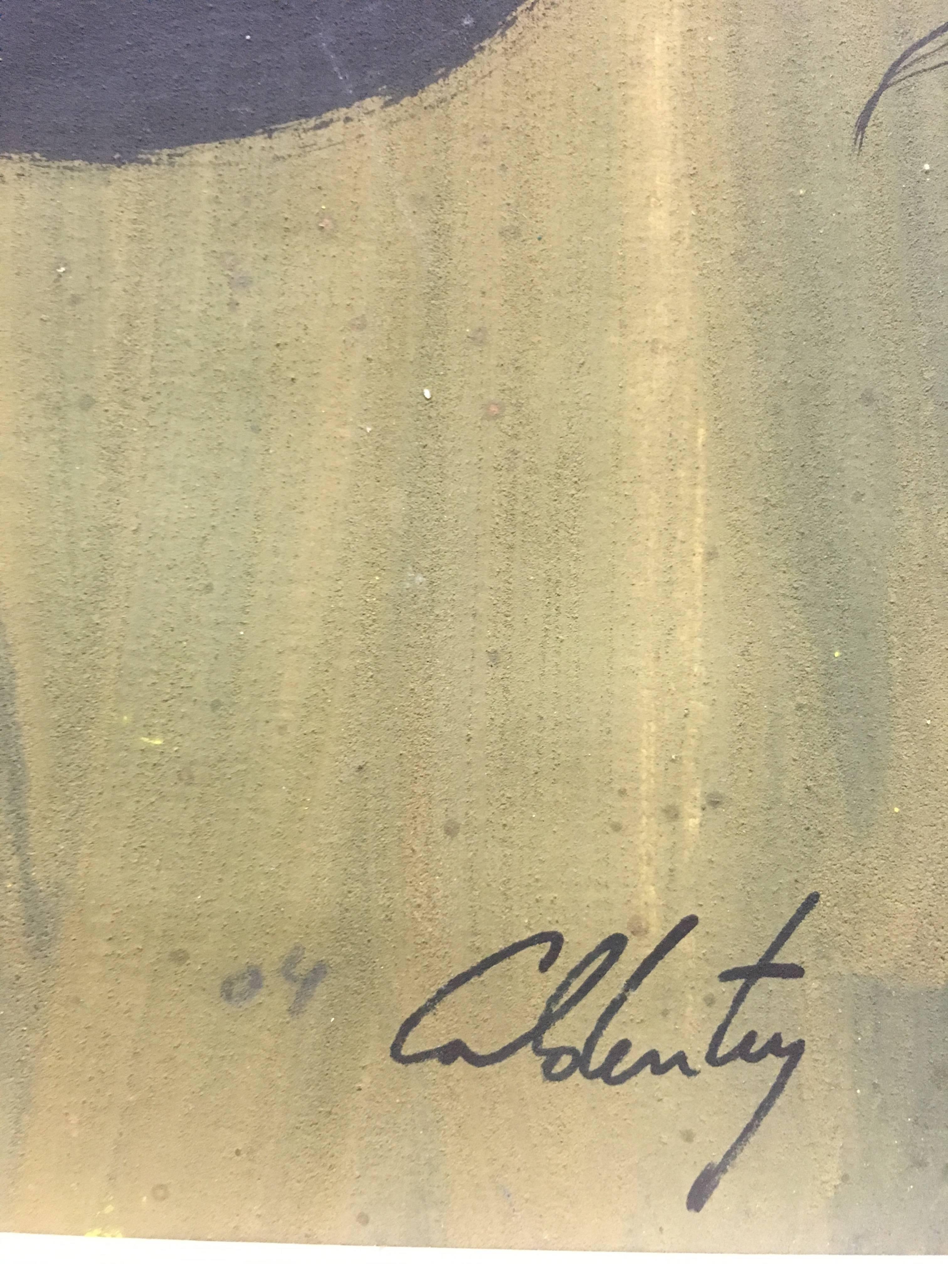 Caldentey  Sneakers Mallorca- original neo-expressionistisches Acrylgemälde (Schwarz), Still-Life Painting, von Toni CALDENTEY