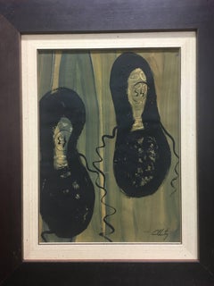 Caldentey  Sneakers Mallorca- peinture acrylique néo-expressionniste originale