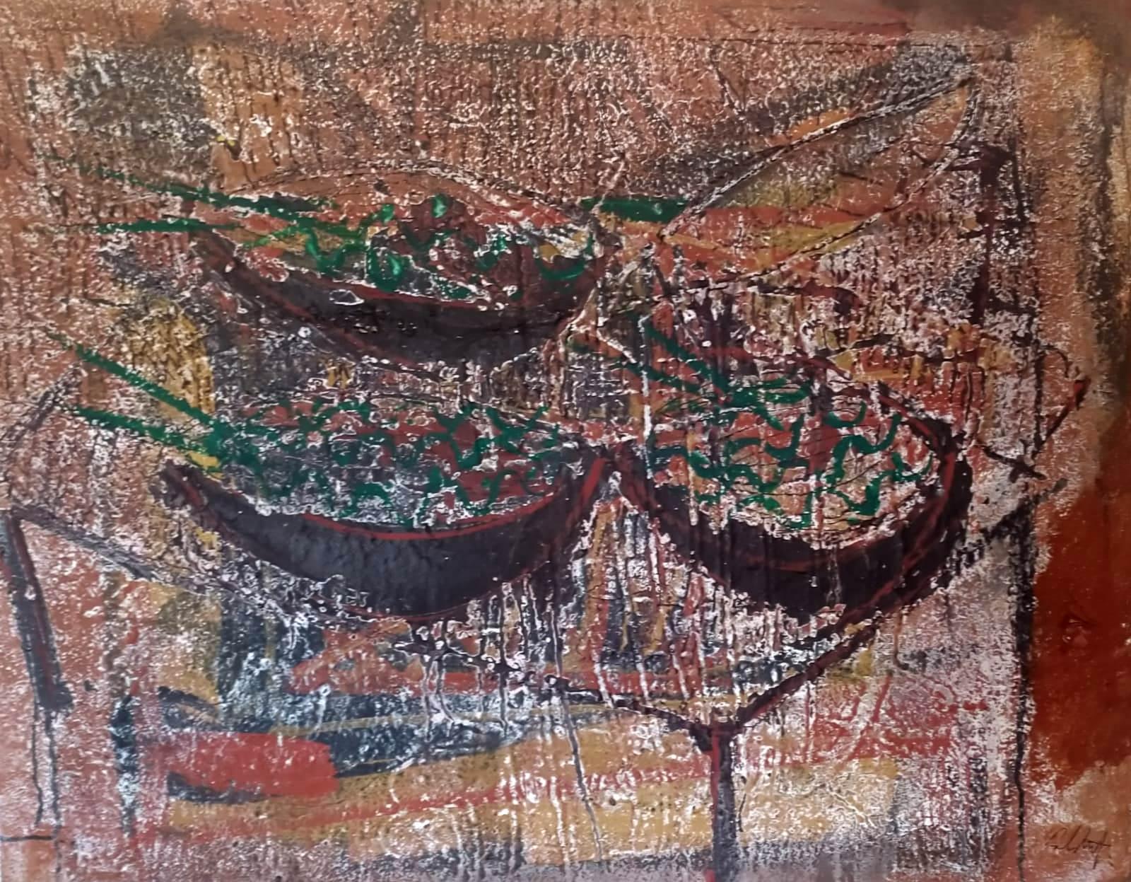 Toni CALDENTEY Abstract Painting - El almuerzo.original neo figurative  painting