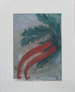 Neo-Expressionist Acrylic Painting of Sailboat in Storm, Framed