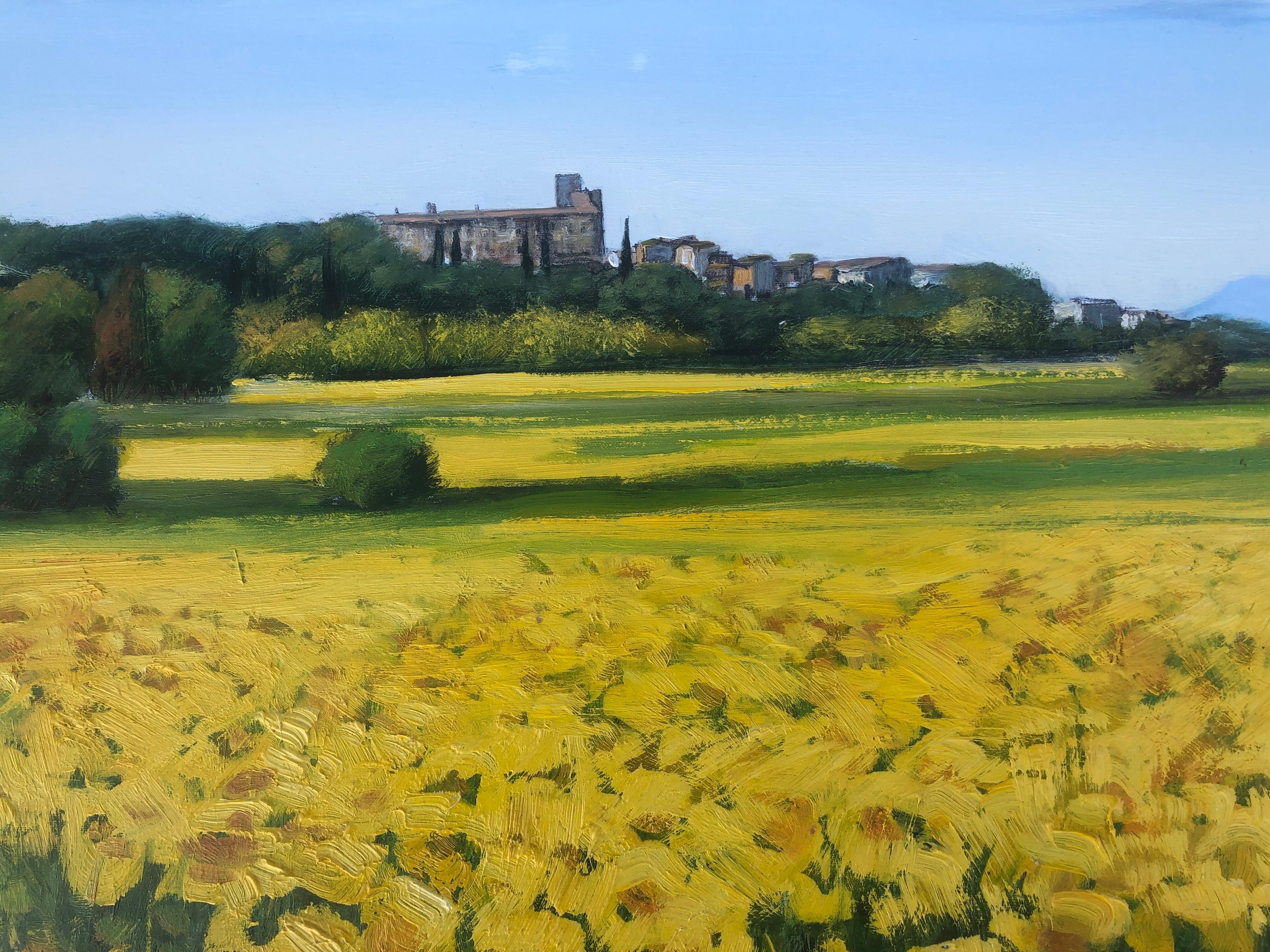 girasoles Castillo del Emporda España óleo sobre lienzo paisaje español 1