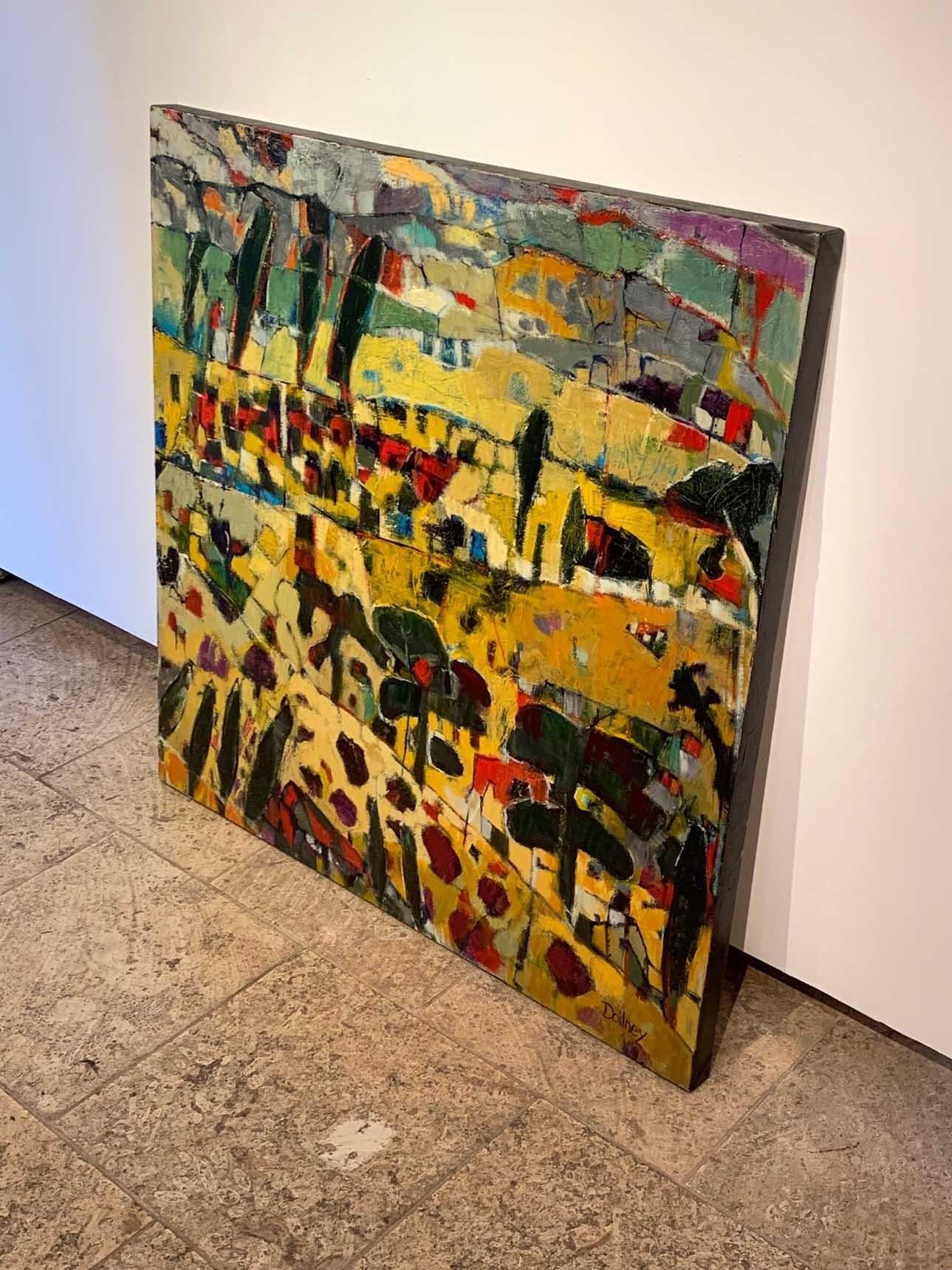 Französisches Land (Abstrakt), Painting, von Toni Doilney
