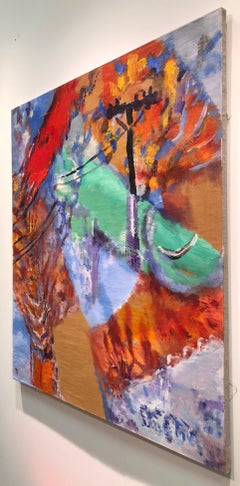 Urban Glare- abstract figurative oil on linen, rich bright colors