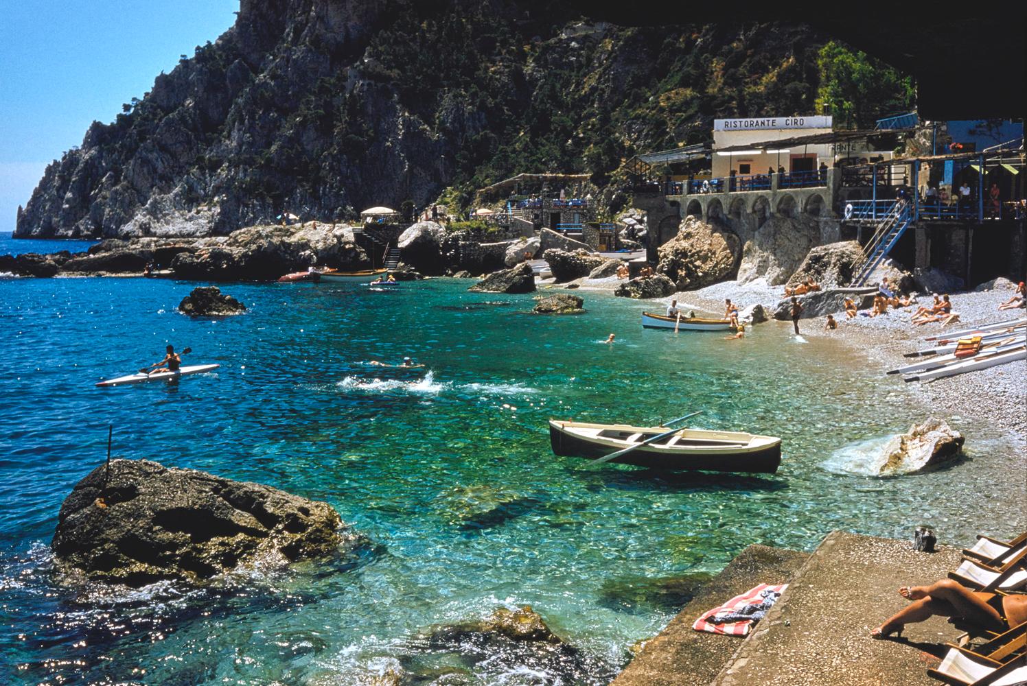 Toni Frissell Color Photograph - A Beach In Capri 1959 Oversize Limited Signature Stamped Edition 