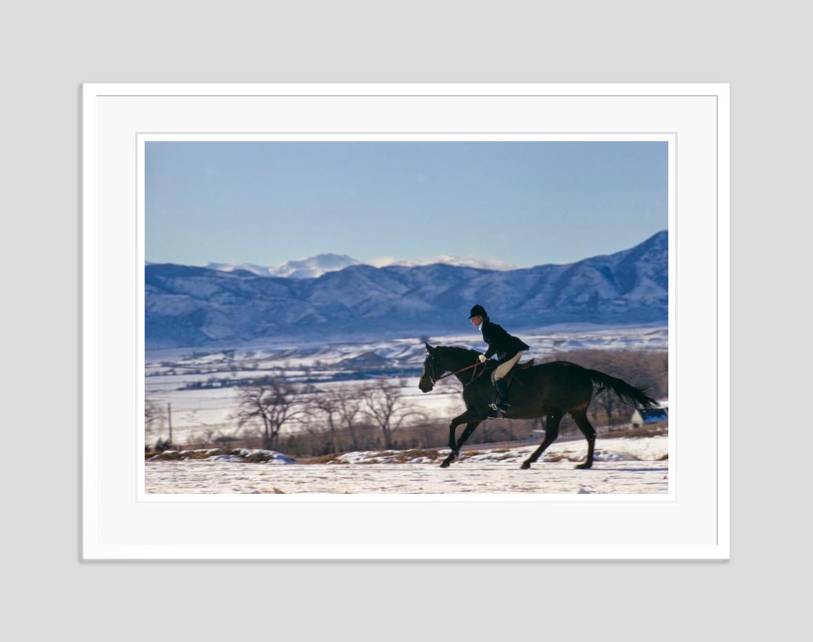 A Horse Ride In The Snow 1967 Limited Signature Stamped Edition  - Modern Photograph by Toni Frissell