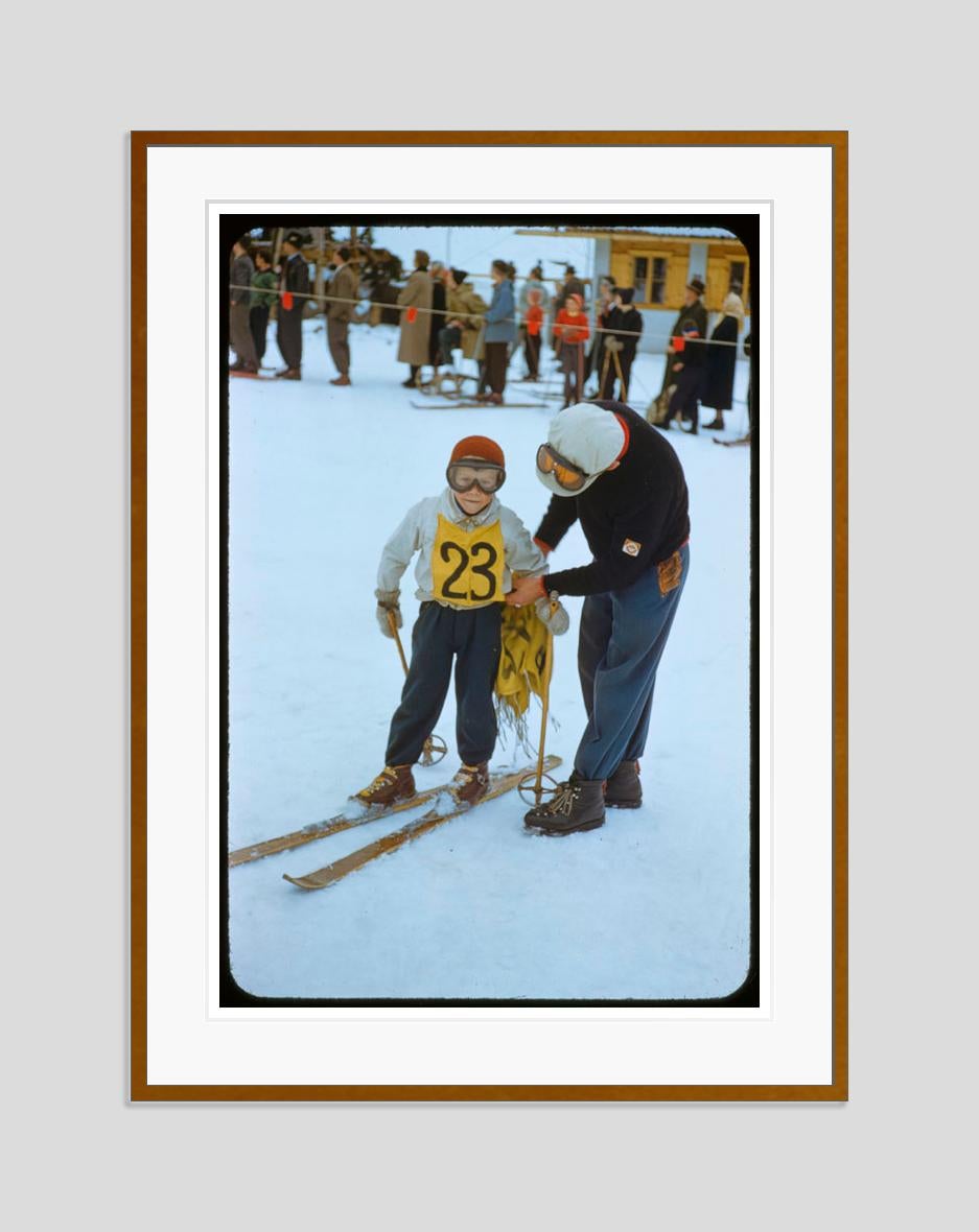 A Young Skier 1955 Oversize Limited Signature Stamped Edition  - Photograph by Toni Frissell