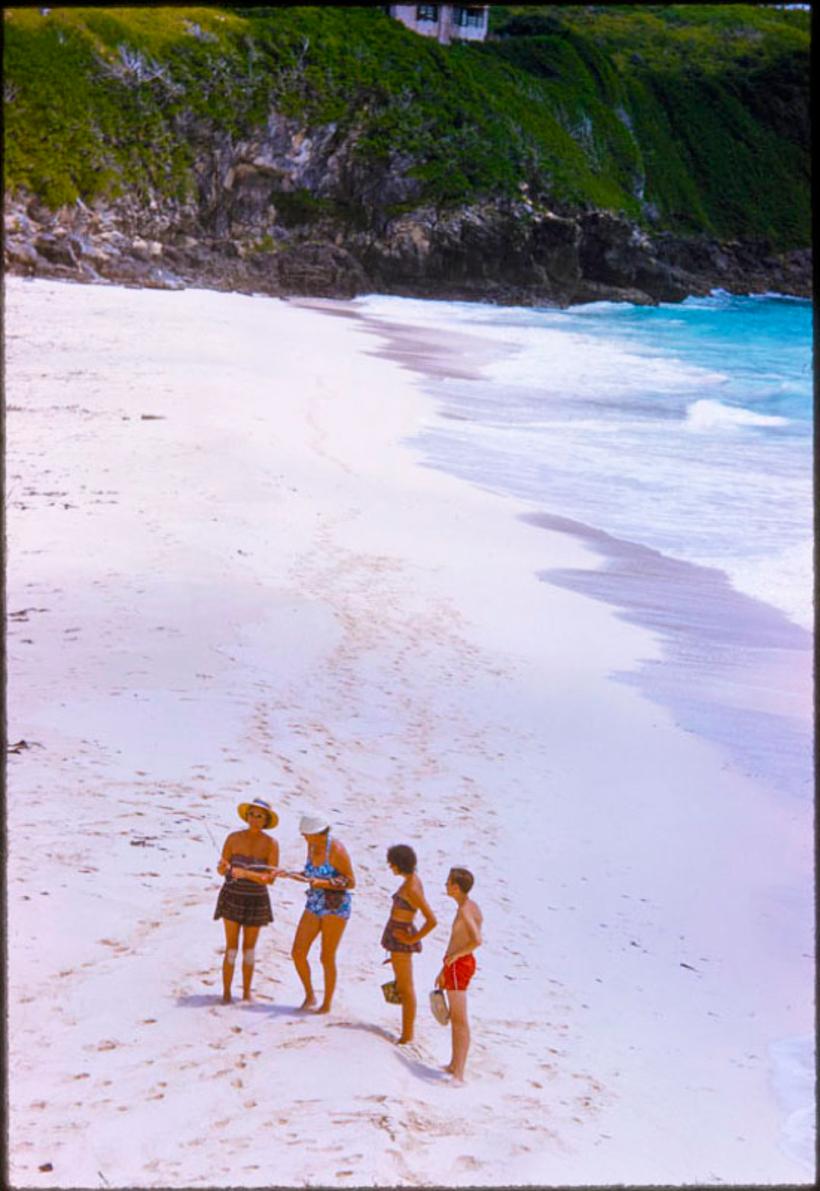 Toni Frissell Color Photograph - Beachgoers In Bermuda 1960 Oversize Limited Signature Stamped Edition 