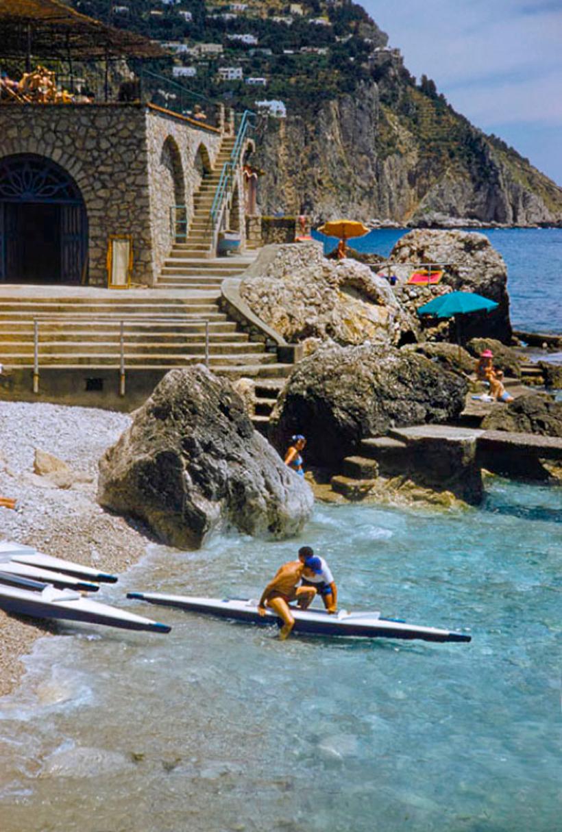 Toni Frissell Color Photograph - Canoeing In Capri 1959 Oversize Limited Signature Stamped Edition 